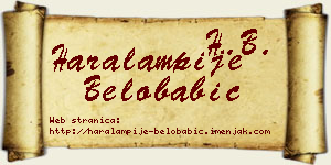 Haralampije Belobabić vizit kartica